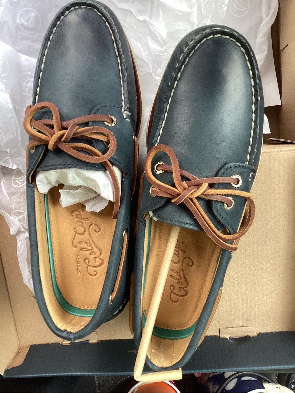8.5 Men’s Blue Sperry Gold Cup Boat Shoes Slip On